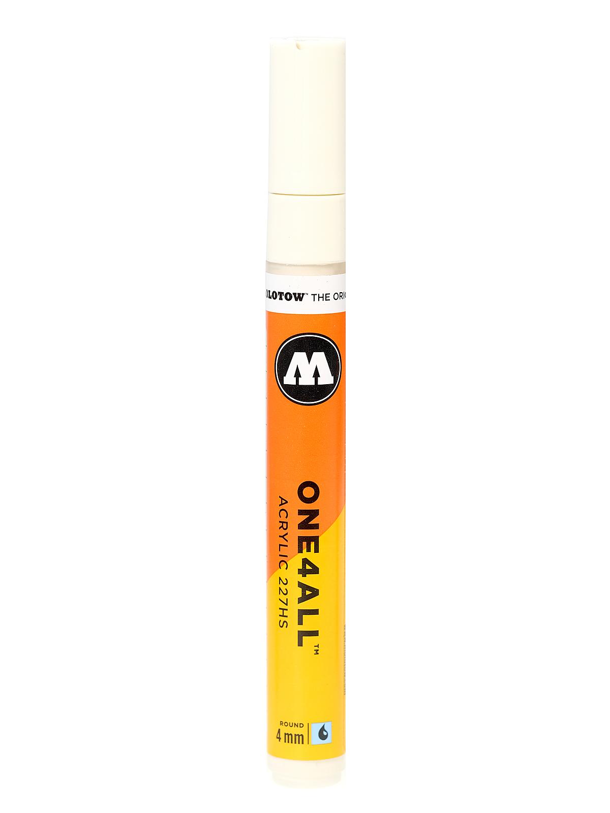 One4All Acrylic Paint Markers 4 mm, nature white, 229 (pack of 6)