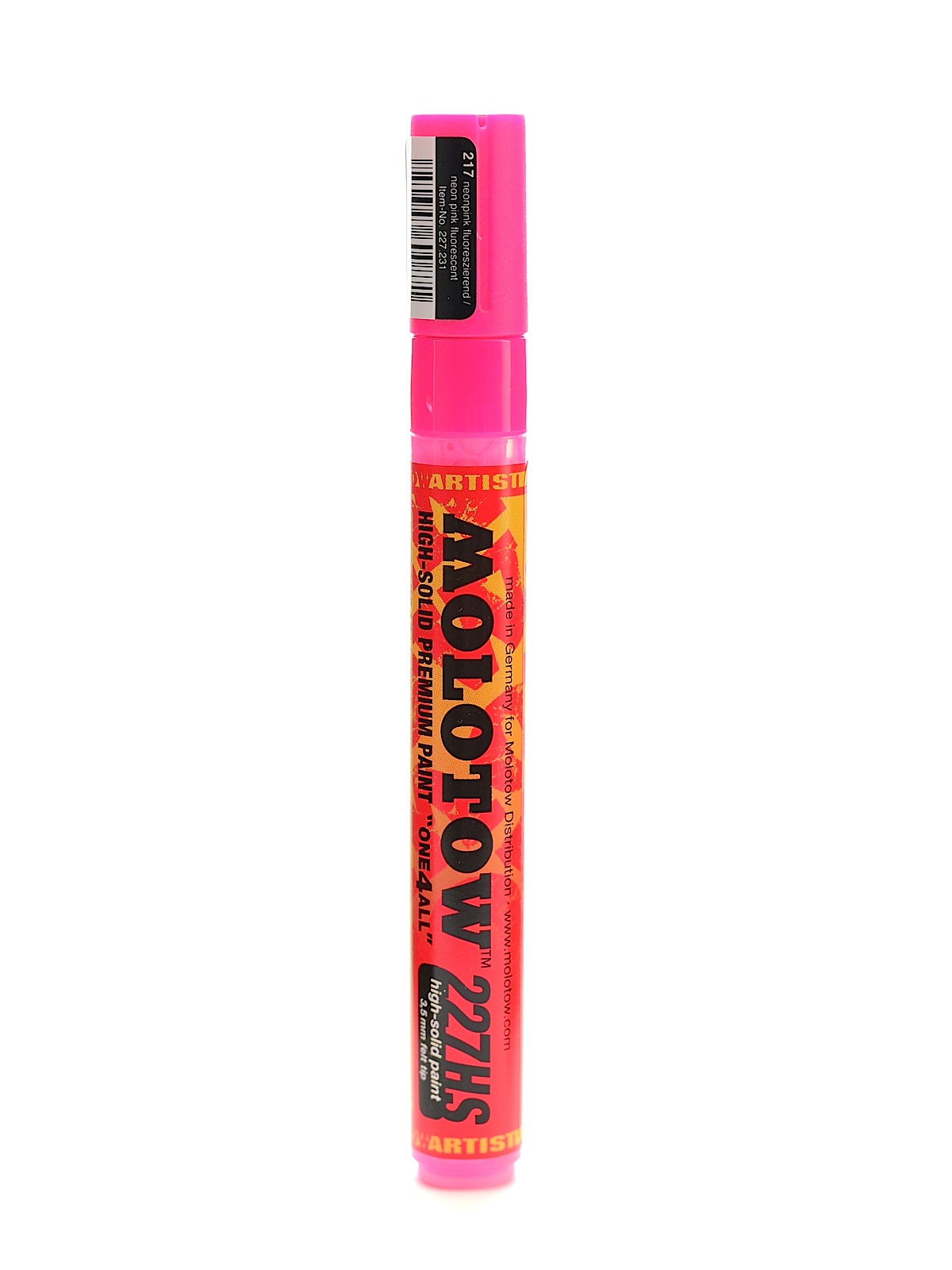 One4All Acrylic Paint Markers 4 mm, neon pink fluorescent, 217 (pack of 3)