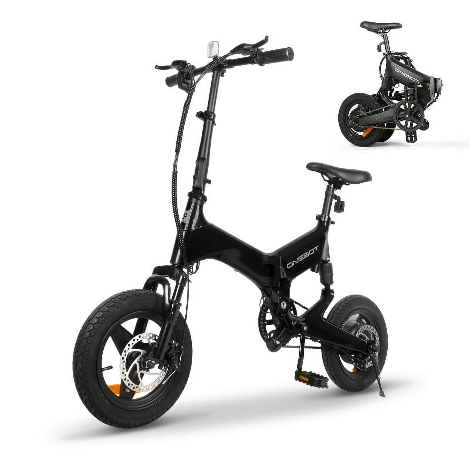OneBot S7F Electric Bike for Adults Teens, 14" Magnesium Alloy Folding Electric Bicycle,Commuter City E-Bike with 350W Motor, Dual Disc Brakes, iF Design Award Winner