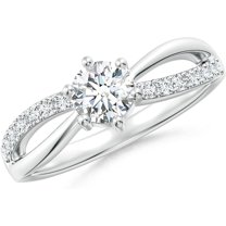 OneCarat 2Ct Round Cut Moissanite Engagement Wedding Christmas Thanksgiving Halo Ring For Women's 18k White Gold Plated 925 Sterling Silver Size -9