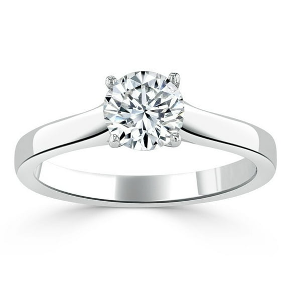 OneCarat 2Ct Round Cut Moissanite Wedding Band Ring For Women's 18k White Gold Finish Over Silver Size- 6