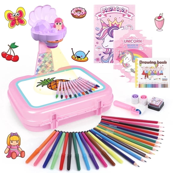 Konijiwa Drawing Projector Arts & Crafts Kit Gift for 3+ Year Old Girls