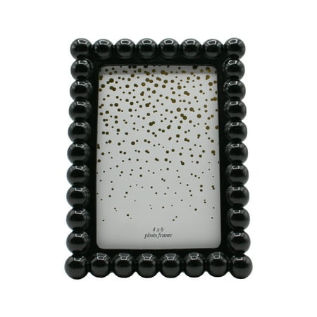 One Design Home 4"x6" Black Resin Beaded Holiday Picture Frame