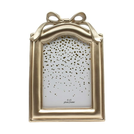OneDesign Home 4x6 Gold Picture Frame with Bow Detail