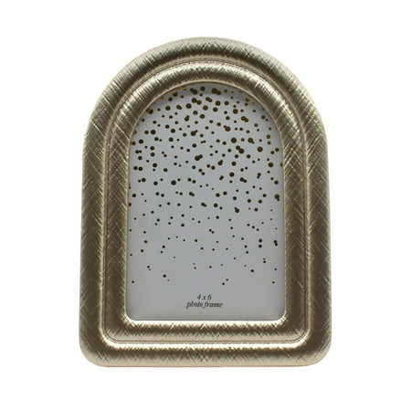 OneDesign Home 4"x6" Matte Textured Gold Ribbed Arched Resin Holiday Picture Frame