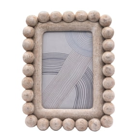 OneDesign Home 4X6 Artisan Creme Sandstone Beaded Tabletop Picture Frame