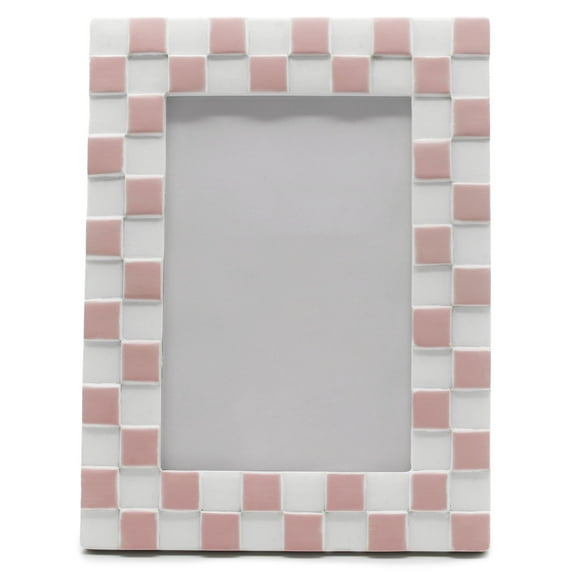 OneDesign Home 4X6 Blush & Cream Resin Textured Checkerboard Tabletop Picture Frame