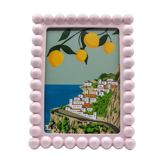 OneDesign Home 4X6 Glossy Blush Beaded Resin Tabletop Picture Frame