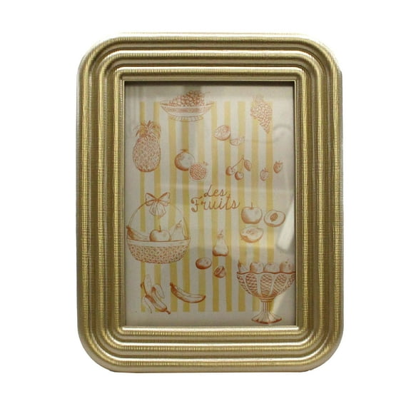 OneDesign Home 5"x7" Gold Ribbed Tabletop Resin Picture Frame