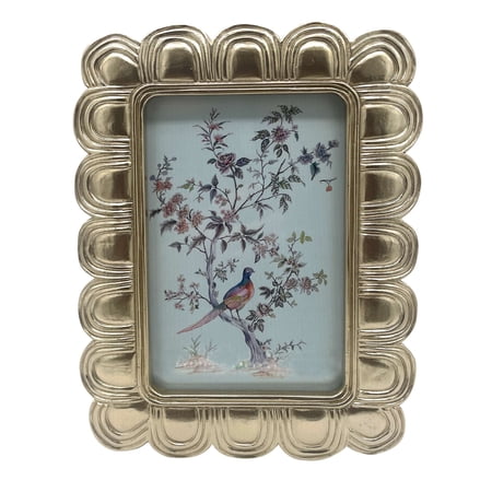OneDesign Home Gold Scalloped Art Deco 4x6 Tabletop Frame