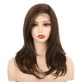 thumbnail image 1 of OneDor 18 Inch Premium Japanese High-Temperature Fiber Synthetic Hair 130% Density Straight Lace Front Side Part Long Wigs (Warm Medium Brown Evenly Blended with Medium Golden Blonde-RL5/27) …, 1 of 5