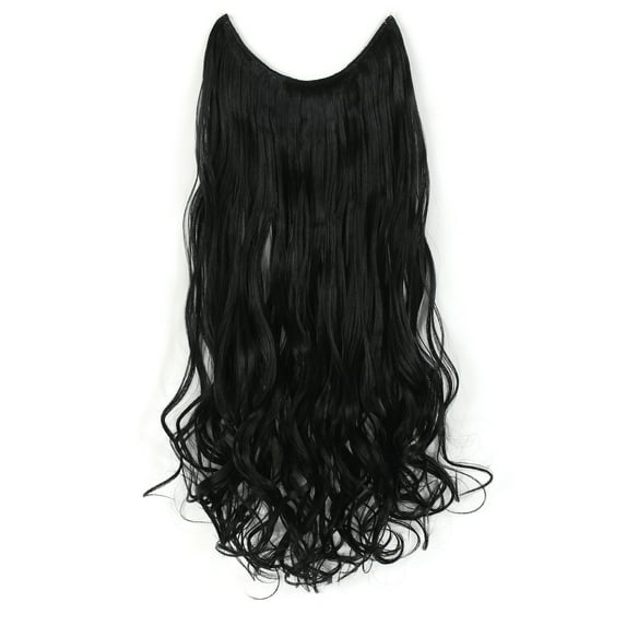 OneDor 20" Curly Transparent Wire Hair Extensions (1B-Off Black)