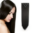 thumbnail image 1 of onedor 24" straight full head clip in synthetic hair extensions 7pcs 140g, 1 of 6