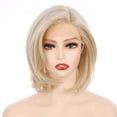 thumbnail image 1 of OneDor 9.5 Inch Size Part Lace Front Wig Relaxed Straight Bob Wig (Blonde) …, 1 of 7