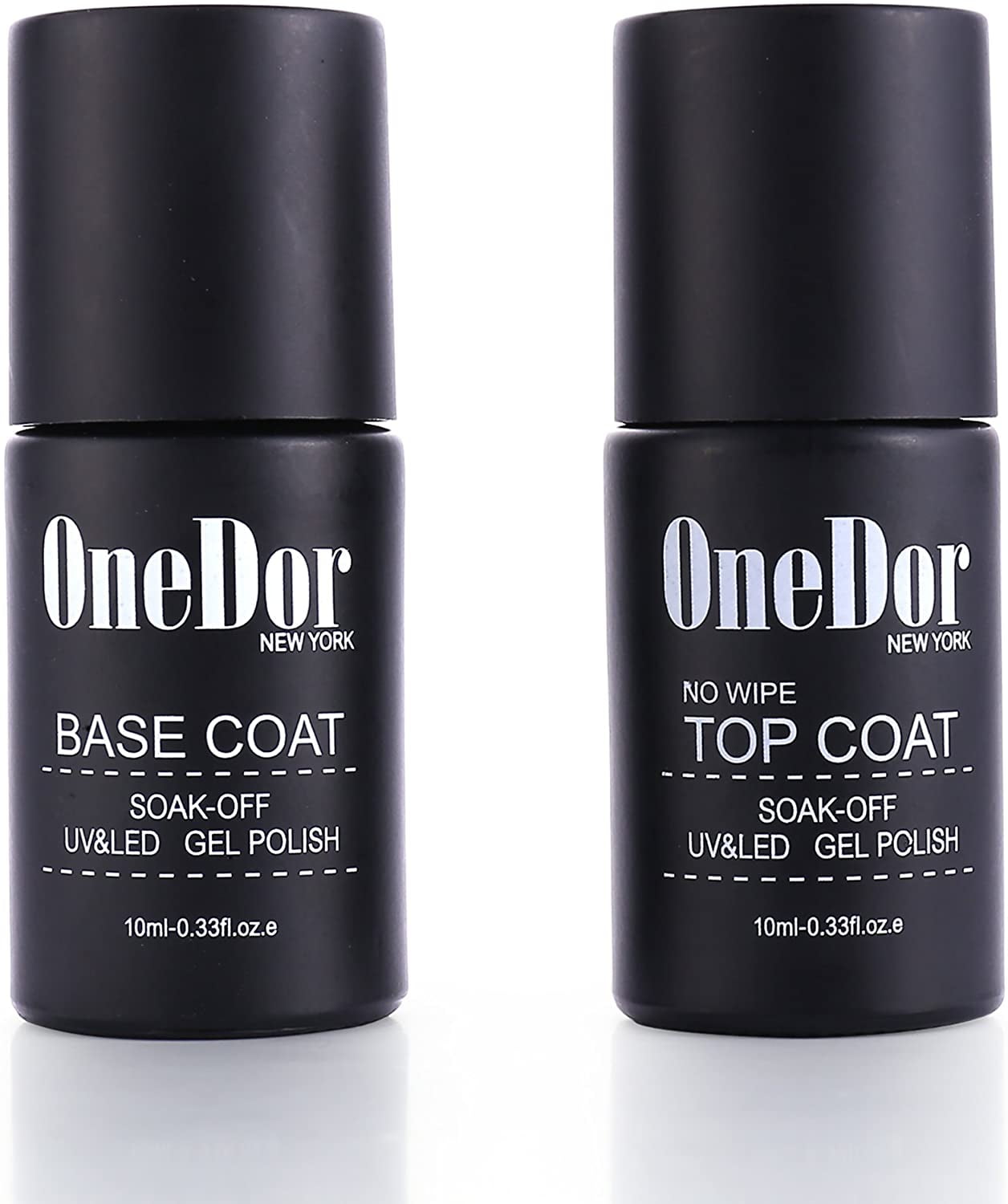 OneDor Gel Top Coat & Base Coat Soak Off Polish Set Kit, UV Led Cured