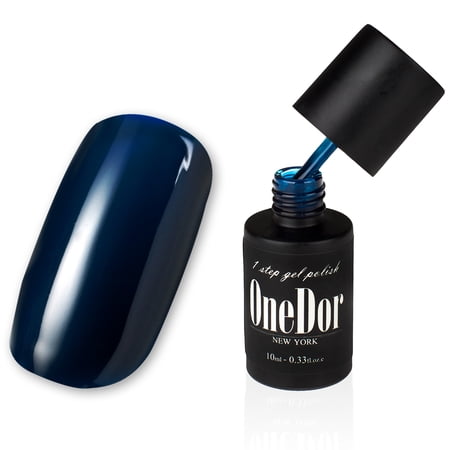 OneDor One Step Gel Polish UV Led Cured Required Soak Off Nail Polish No Base or Top Coat Nail Need (05-Navy)