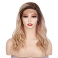thumbnail image 1 of OneDor Premium Japanese High-Temperature Fiber Synthetic Hair 130% Density Wavy Lace Front Side Part Long Wigs (Blonde Blended with Dark Roots-M6182R), 1 of 7