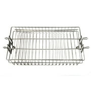 OneGrill 4PB10 Chrome Rotisserie Spit Rod Flat Basket -5/16"Sq 3/8"Sq 1/2"Hex
