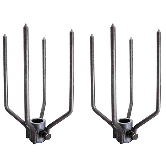 OneGrill Stainless Large Animal Rotisserie Spit Forks (4 Prong Forks)
