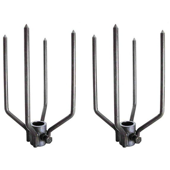 OneGrill Stainless Large Animal Rotisserie Spit Forks (4 Prong Forks)