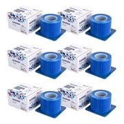 OneMed 7200 Sheets Blue Dental Barrier Film Roll with Dispenser Box 4" x 6" Disposable Barrier Tape for Dental Clinic Tattoo Beauty Salon 1200 Sheets/Roll 6 Rolls