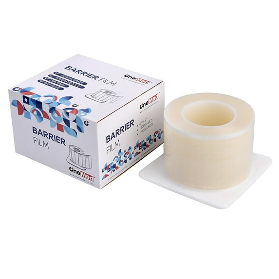 OneMed Barrier Film for Dental and Medical Tattoo 4”x 6” 1200 Sheets (1 Roll) One time Protective PE Film Barrier Tape Clear