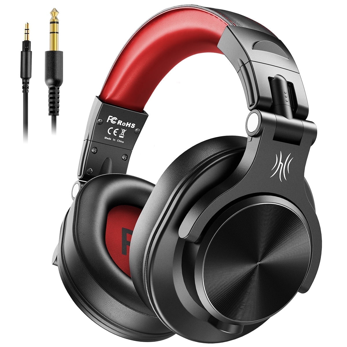 OneOdio A71 Over Ear Wired Headphones with Mic Dual Plugs Shareports for Studio Music TV PC Phones Red Walmart