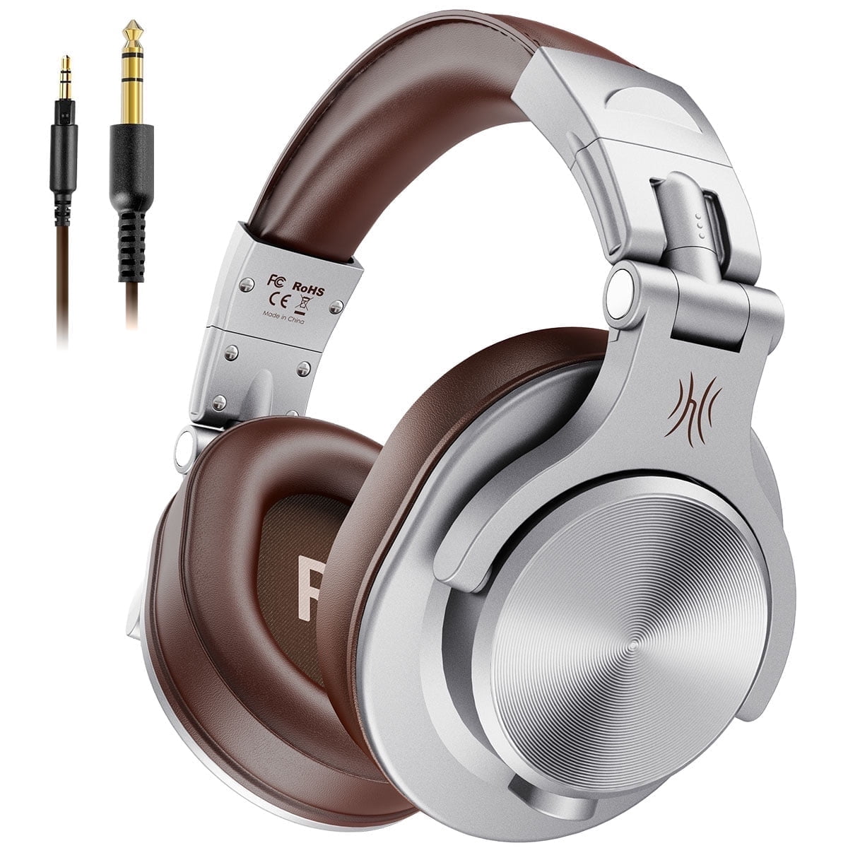 OneOdio Wired Studio Headphones Over-Ear Headphones for Electric Drum Piano Guitar Amp-A71 Silver