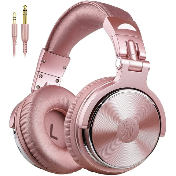 OneOdio Wired over-Ear Headphones for Women Girls Dual Plugs with Mic for Keybord Piano Guitar Drum-Pink