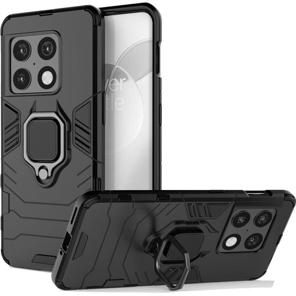 for OnePlus 10 Pro 5G Case, Case Dual Layer Protective Heavy Duty Armor Full-Body Shockproof Rugged [Military-Grade] Protectivewith Magnetic Stand Phone Cover Black