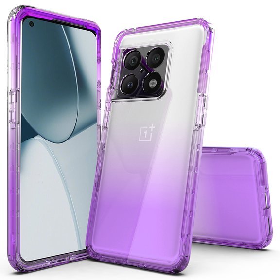 OnePlus 10 Pro 5G Case, Rosebono Hybrid Gradient Transparent Soft Clear Skin Cover Case For OnePlus 10 Pro 5G (Purple)