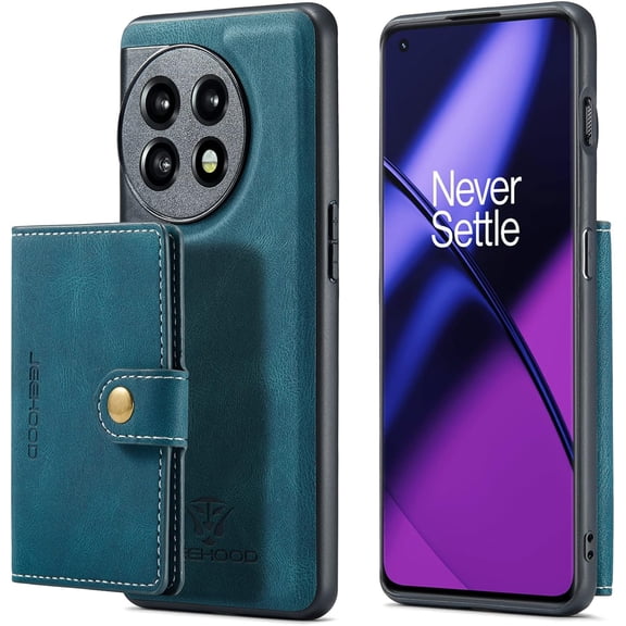 for OnePlus 11 5G Case PU Leather Wallet Case Detachable Magnetic Back Card Pockets Shockproof Protective Cover for OnePlus 11 5G 6.7 inch 2023 (Blue)