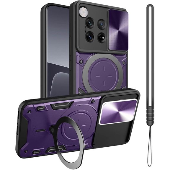 for OnePlus 12 Case,Metal Stand Ring Holder for OnePlus 12 Phone Case,Camera Lens Protector,Slim Full Protection Shockproof Cover for Women Men,Basic Cases for OnePlus 12 5G 2024 (Purple)
