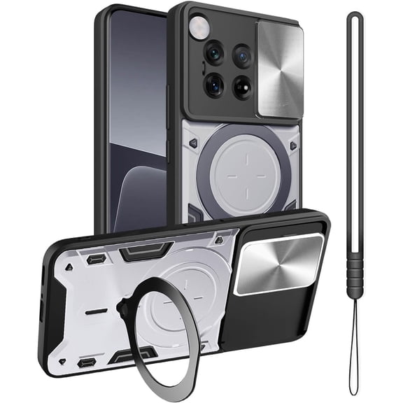 for OnePlus 12 Case,Metal Stand Ring Holder for OnePlus 12 Phone Case,Camera Lens Protector,Slim Full Protection Shockproof Cover for Women Men,Basic Cases for OnePlus 12 5G 2024 (Silver)