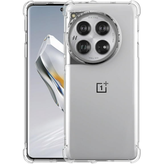 for OnePlus 12 Case, for OnePlus 12 Phone Case Clear, Scratch Resistant Reinforced Corners TPU Rubber Soft Skin Silicone Protective Case Cover for OnePlus 12 5G 2024 (Crystal Clear)