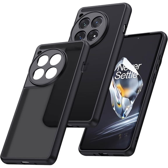 for OnePlus 12R Case, Translucent Matte Shockproof Bumper Case with Camera Cover for One Plus 12R, Slim Thin Yet Military Grade Drop Proof Silicone Phone Cover