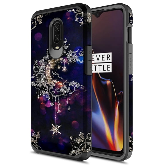 OnePlus 6T Case, Kaesar Slim Hybrid Dual Layer Shockproof Hard Cover Graphic Fashion Cute Colorful Silicone Skin Cover Armor Case for OnePlus 6T (Wiccan)