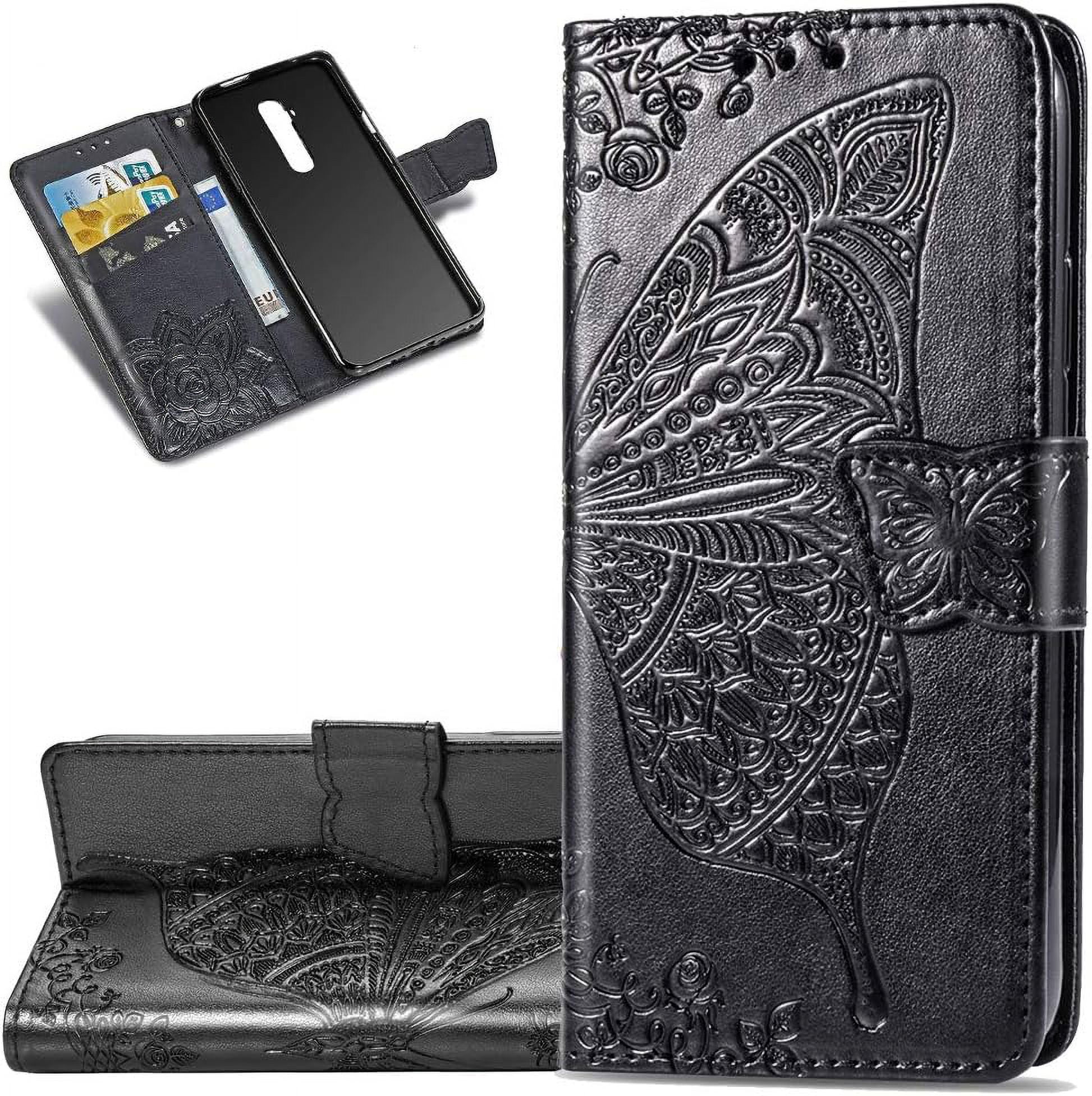 TIANCI Cover Per OnePlus 7T Pro - Custodia In Pelle PU E TPU, Texture Antiscivolo, Con Piastra Magnetica Nascosta, Blu - copertina