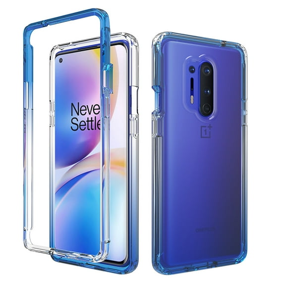 OnePlus 8 Pro Case, Kaesar Ultra Transparency Colorful Protective Bumper Case With Soft Back Panel for OnePlus 8 Pro (Blue)