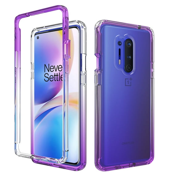 OnePlus 8 Pro Case, Kaesar Ultra Transparency Colorful Protective Bumper Case With Soft Back Panel for OnePlus 8 Pro (Purple)
