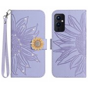 OnePlus 9 5G Case ,Leather Wallet Flip Cover Magnetic Sunflower Compatible with OnePlus 9 5G