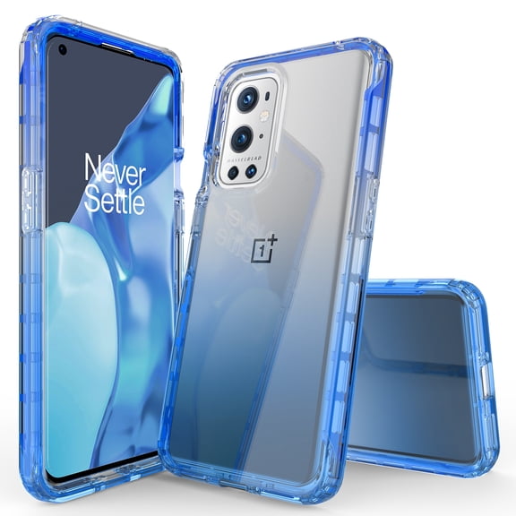 OnePlus 9 Pro 5G Case, Rosebono Hybrid Gradient Transparent Soft TPU Clear Skin Cover Case For OnePlus 9 Pro 5G (Blue)