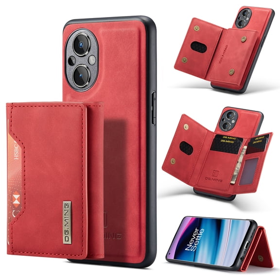 for OnePlus N20 5G Case ,Magnetic Buckle Leather Detachable Wallet Cover, Card Pocket Back Flip Kickstand Shockproof Business Slim Phone Case For OnePlus N20 5G,
Red