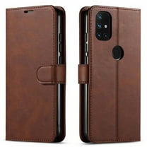 OnePlus Nord N10 5G Case, [Not Fit Nord N100 / Nord 5G], Included [Tempered Glass Screen Protector], Starshop Premium Leather Wallet Pocket Credit Card Slots-Brown