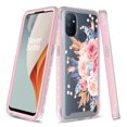 thumbnail image 1 of OnePlus Nord N100 Case with Built-in Screen Protector, Rosebono Graphic Design Shockproof Protective Full-Body Rugged Clear Hybrid Case for OnePlus Nord N100 (Pink Flower), 1 of 5