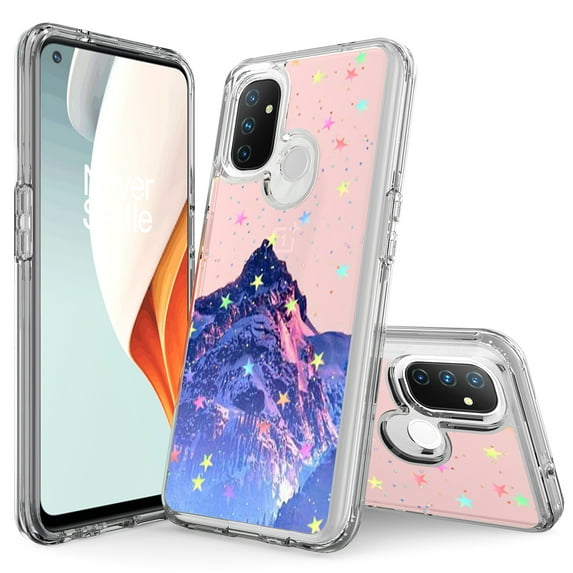 OnePlus Nord N100 Phone Case, Rosebono Hybrid Bling Glitter Sparkle Epoxy Graphic Colorful Silicone Skin Cover Armor Case for OnePlus Nord N100 (Mountain)