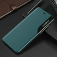 thumbnail image 1 of for OnePlus Nord N200 5G Case, PU Leather Flip Wallet Case with View Window Stand Kickstand Smart Magnetic Closure Clear TPU Bumper slim Leather Case for OnePlus Nord N200 5G,Cyan, 1 of 6
