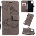 thumbnail image 1 of OnePlus Nord N200 5G Wallet Case, Dteck Embossed Butterfly PU Leather Magnetic Folio Flip Wallet Case Built-in Card Holder with Wrist Strap Stand Cover For OnePlus Nord N200 5G 2021,Gray, 1 of 5