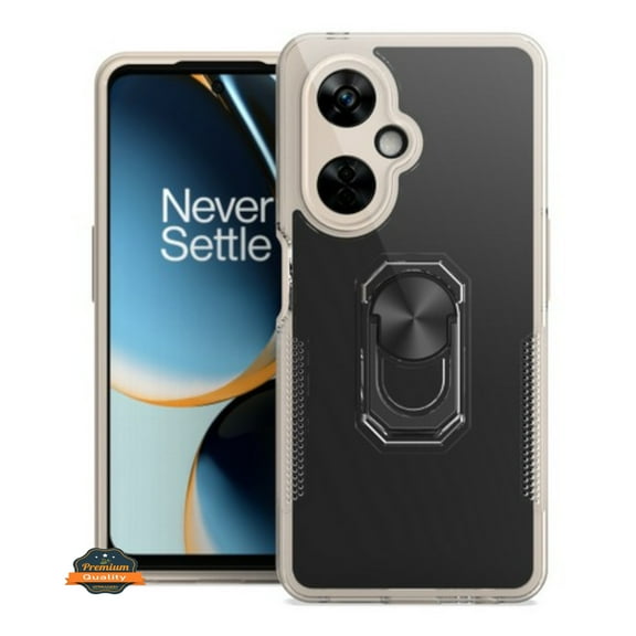 For OnePlus Nord N30 5G Transparent Hybrid PC Magnetic Ring Stand (work with Car Mount) Detachable Frame Phone Case Cover by Xpression - Clear + White