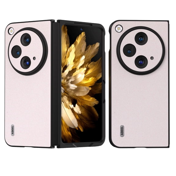 For OnePlus Open Glitter Case,ELEHOLD Luxury Stylish Shiny PU Leather All-Inclusive Lens Protection Ultra Thin Lightweight Anti-Slip Shockproof Protective Case for OnePlus Open,White